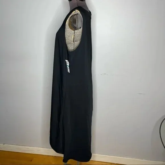 Black Sleeveless Dress with Keyhole Front Detail Size 16 - Picture 3 of 6